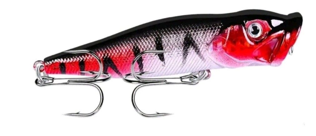 Fishing Tackle Fishing Lure Top Waiter Bait Popper Lure 3.5" Treble Hooks,Red