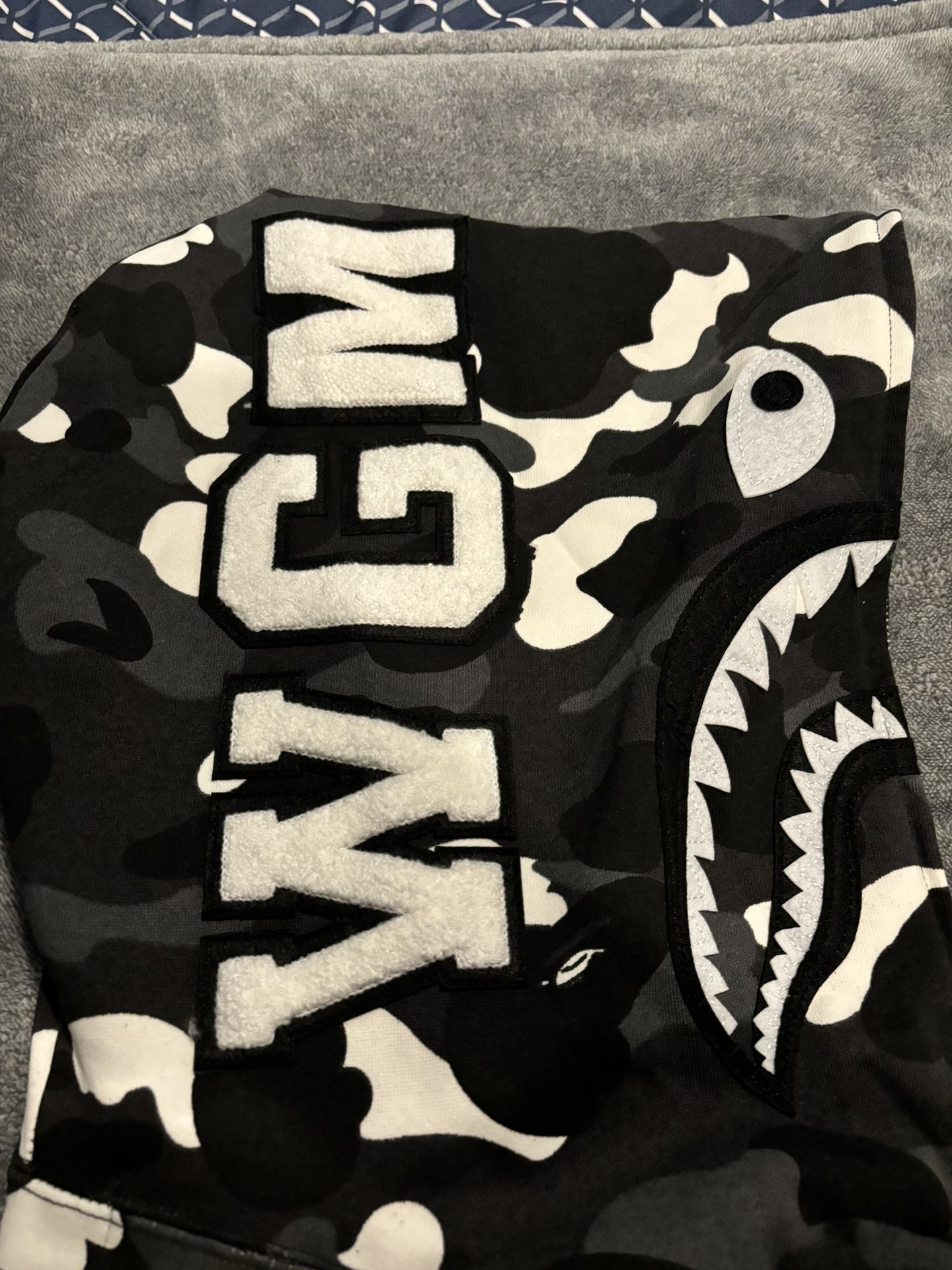 BAPE City Camo Shark WGM Full zip hoodie SS23- Black/Grey/White