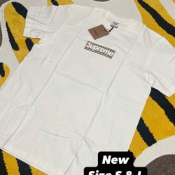 White Supreme Burberry Box Logo Tee