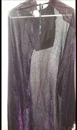 Black Purple Spiderweb Halloween Cape Costume
