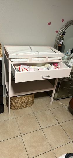 Light Pink diaper changing table
