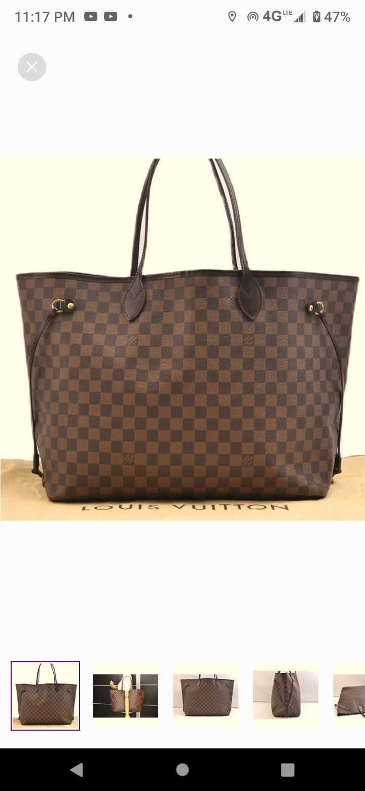 AUTHENTIC LV LOUIS VUITTON DAMIER EBENE NEVERFULL GM