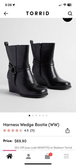 Black Wedge Boots 