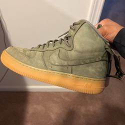 Olive Green Nike Air Force 1s. Can be unisex
