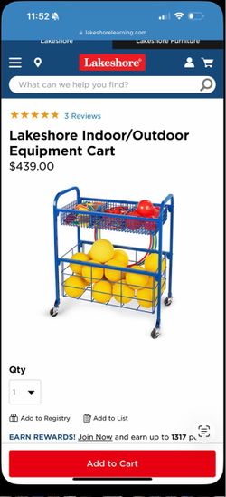 Lakeshore Indoor/Outdoor Equipment Cart
