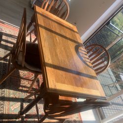 Dining Room Kitchen Table 4 Chairs Oak Wood 