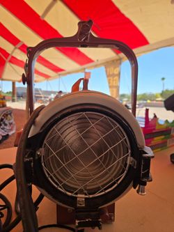 vintage Mole-Richardson studio spotlight, resembling a Baby Solarspot model.