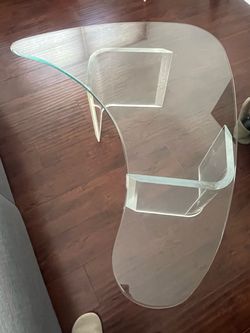 vintage mid-century modern glass coffee table
