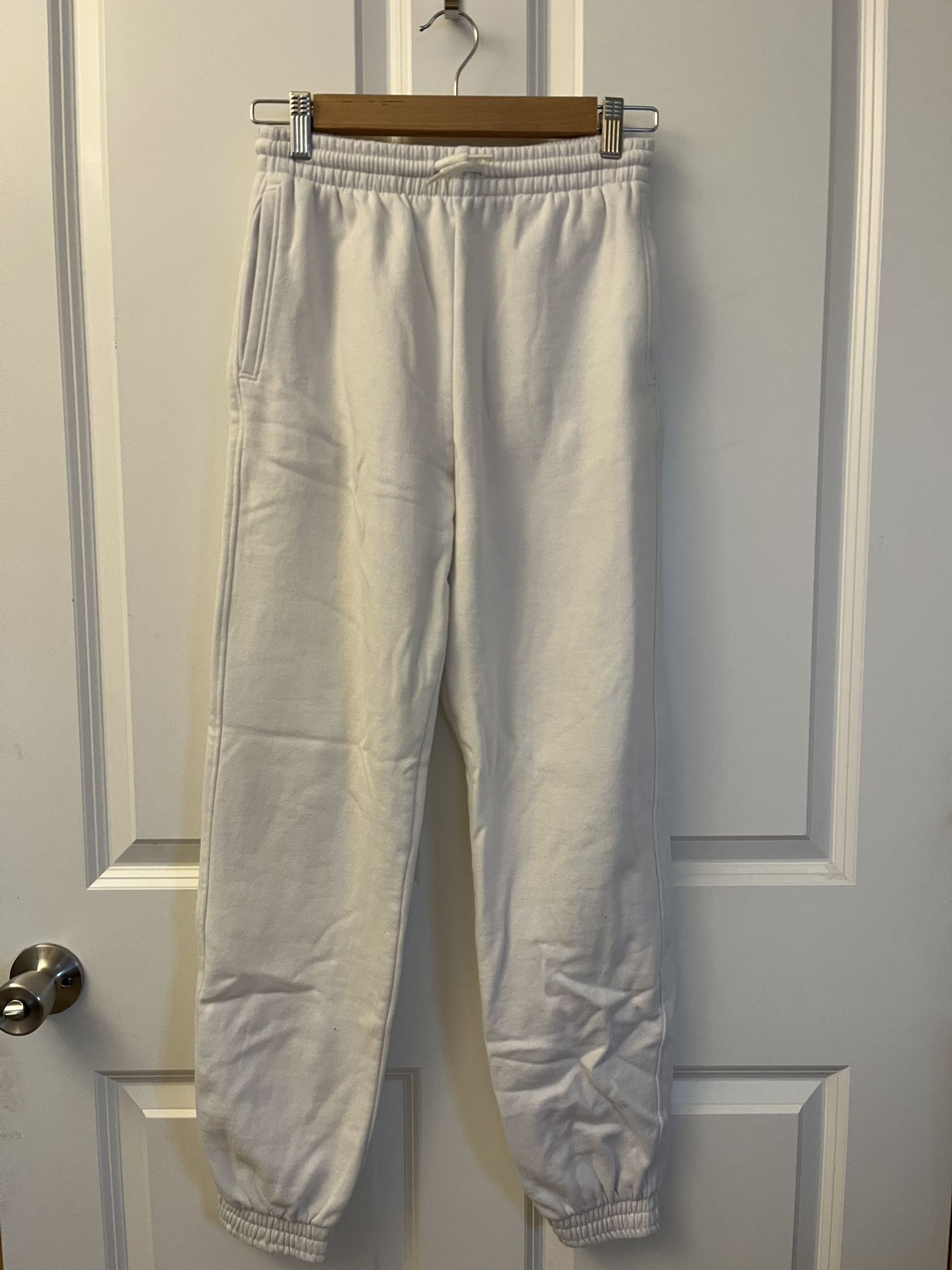 H&M white sweatpants XS