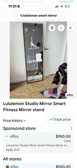 Lululemon Smart Mirror with plug stand and wall bracket