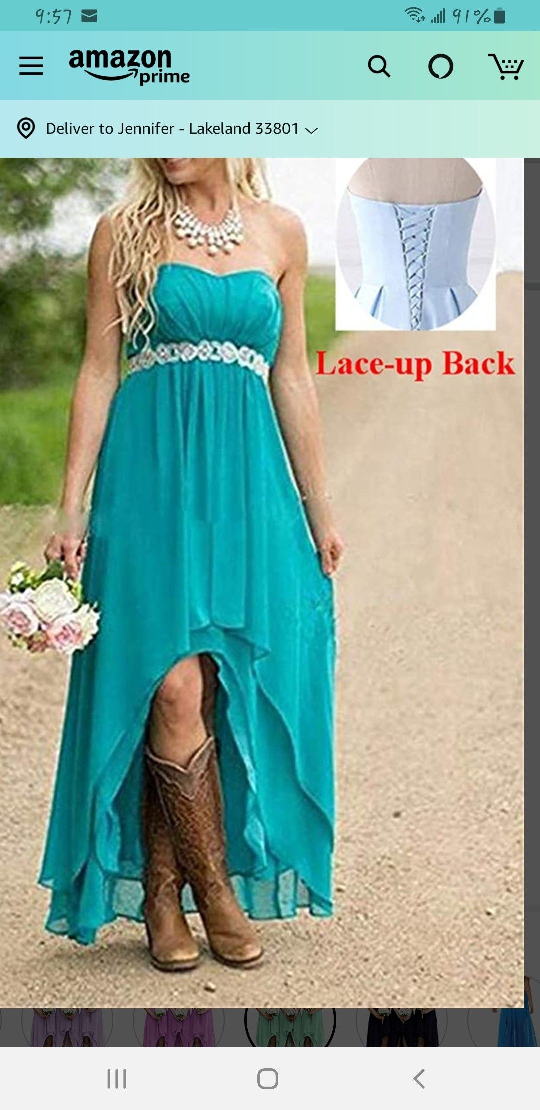 Country style strapless dress