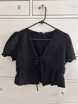 Black Top Tie Front - H&M
