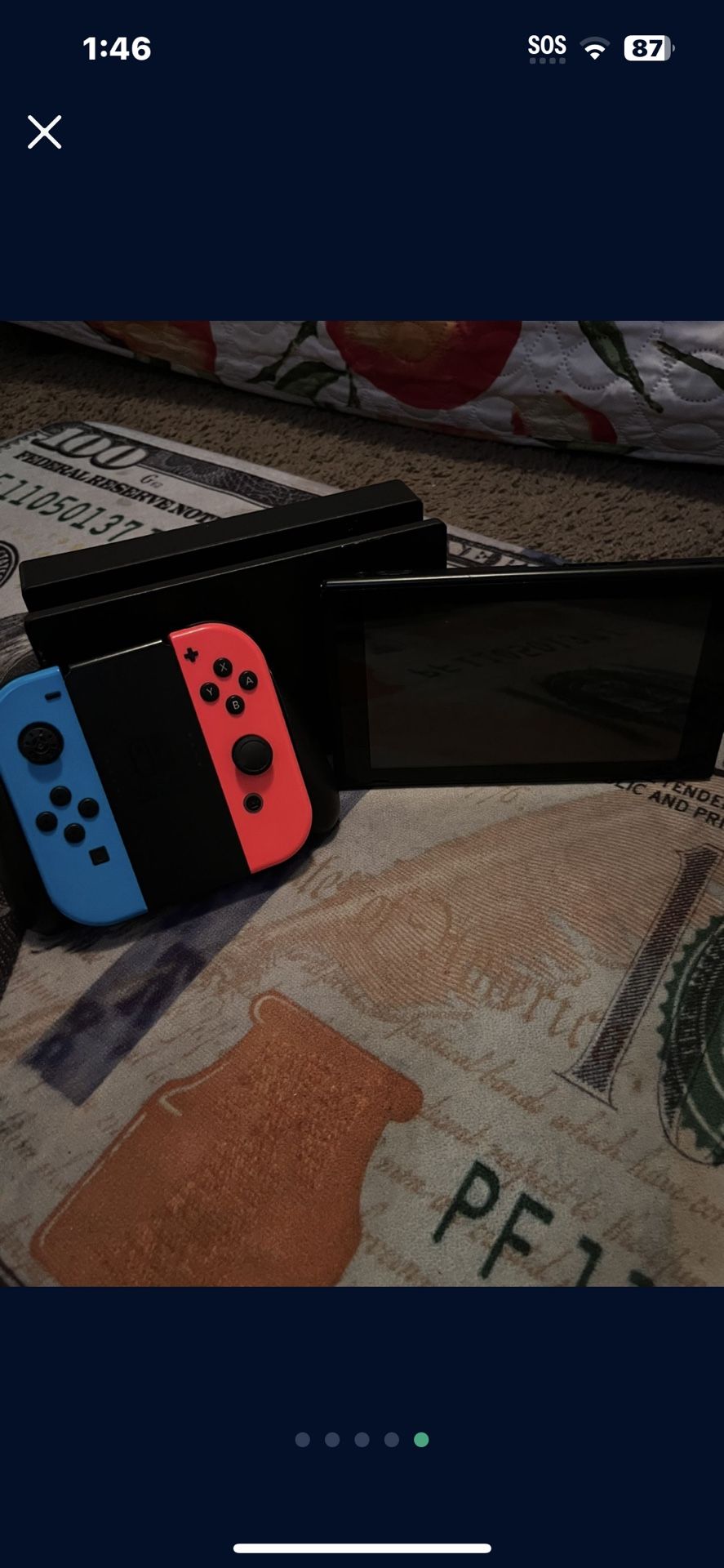 Nintendo Switch Joy-con Neon blue and Red with controller 