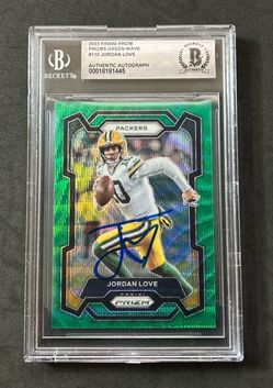 Jordan Love Autograph 2023 Panini Green Wave Prizm Beckett Authentic BAS Packers