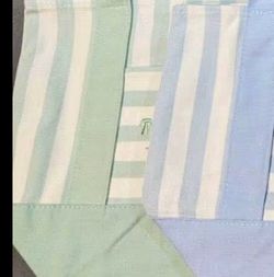 Trader Joe's Green Striped Canvas Tote Bag