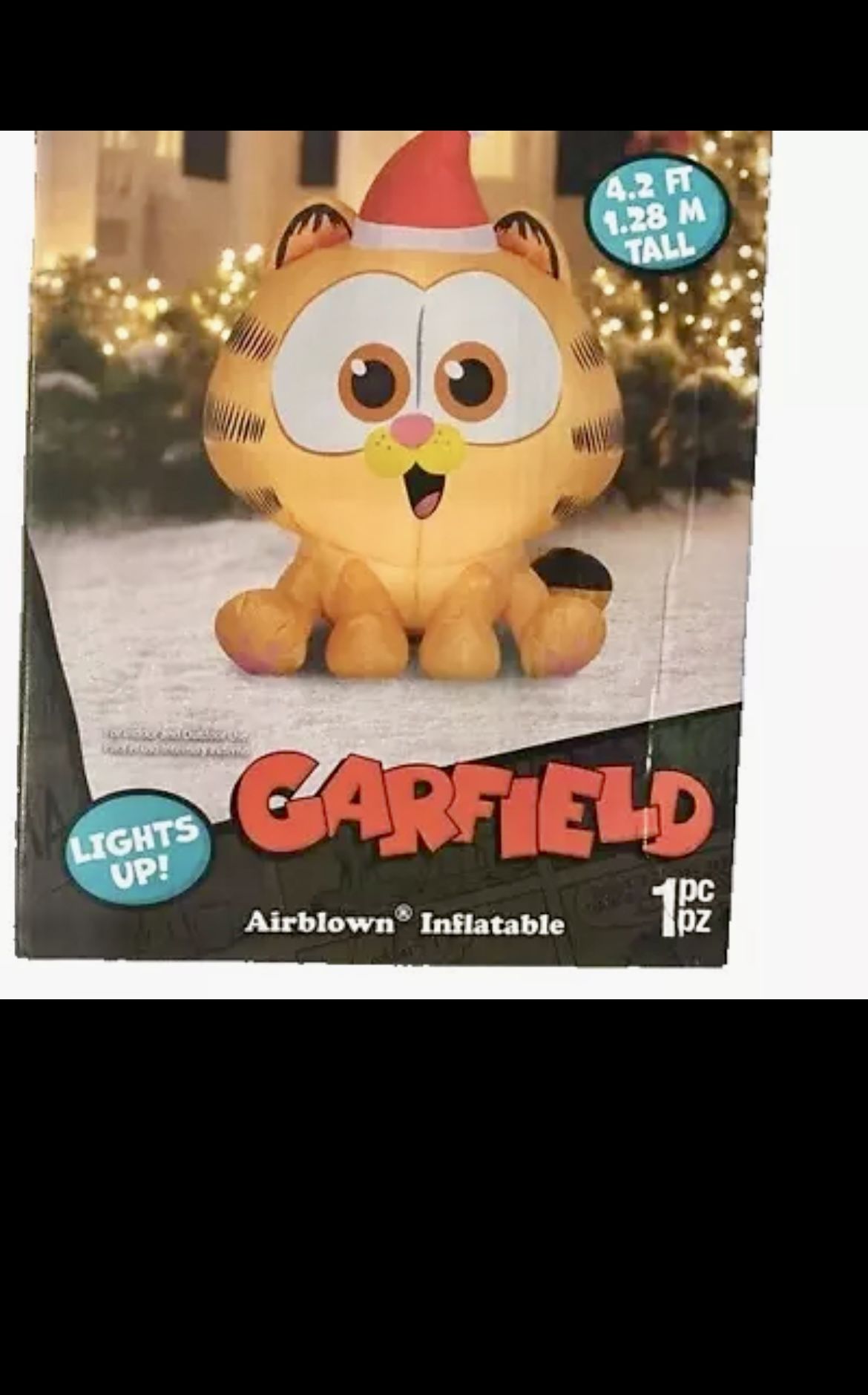 Gemmy Garfield Airblown Inflatable Christmas Nickelodeon 4.2 ft Tall Lights Up New