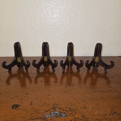 Foldable Holder Display Stand Dark Brown Wood 4" Decorative Tabletop. Set of 4.
Very good condition.