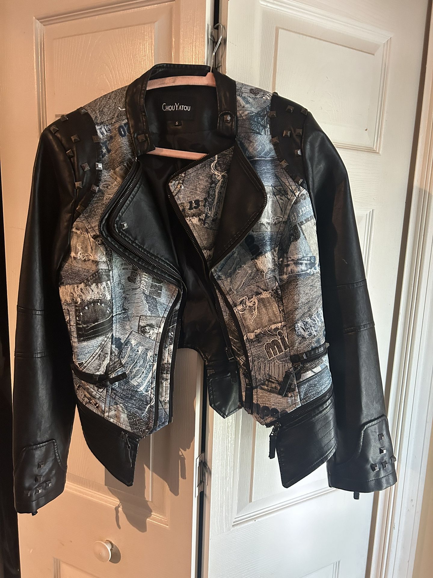 Graphic Leather Jacket 