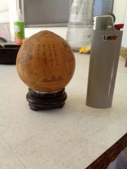Vintage Japanese Gourd hand carved