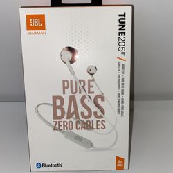 JBL Tune 205 Wireless Headphone Headset Earbud Bluetooth Pure Bass Mic Rose Gold