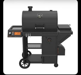 Oklahoma Joe’s Tahoma Gravity Feed 1200-Sq. in Black Horizontal Charcoal Smoker