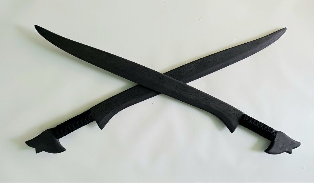 Polypropylene Martial Arts Training Swords Pinuti Pair Double Decorative Blunt Dull