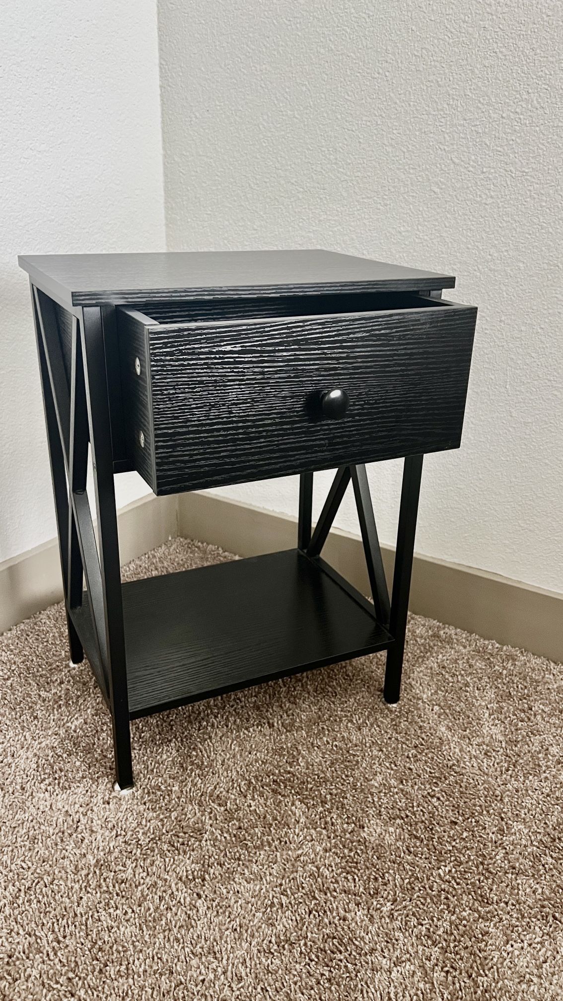 Black Wood Night stands Or Side Tables (2)