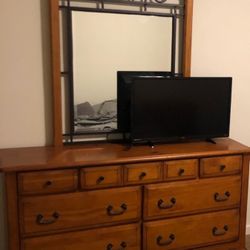 Wood Dresser And Night Stand