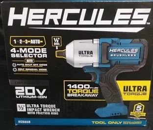HERCULES 20V Brushless Cordless 1/4 in. Compact 3-Speed Impact Driver