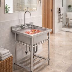 Brand New  Utility Stainless Steel Sink With Faucet
