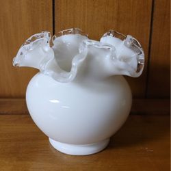 Vintage Ruffled Vase