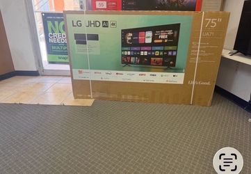 75 LG 4K smart HDTV $55 down on Financing free delivery six month warranty