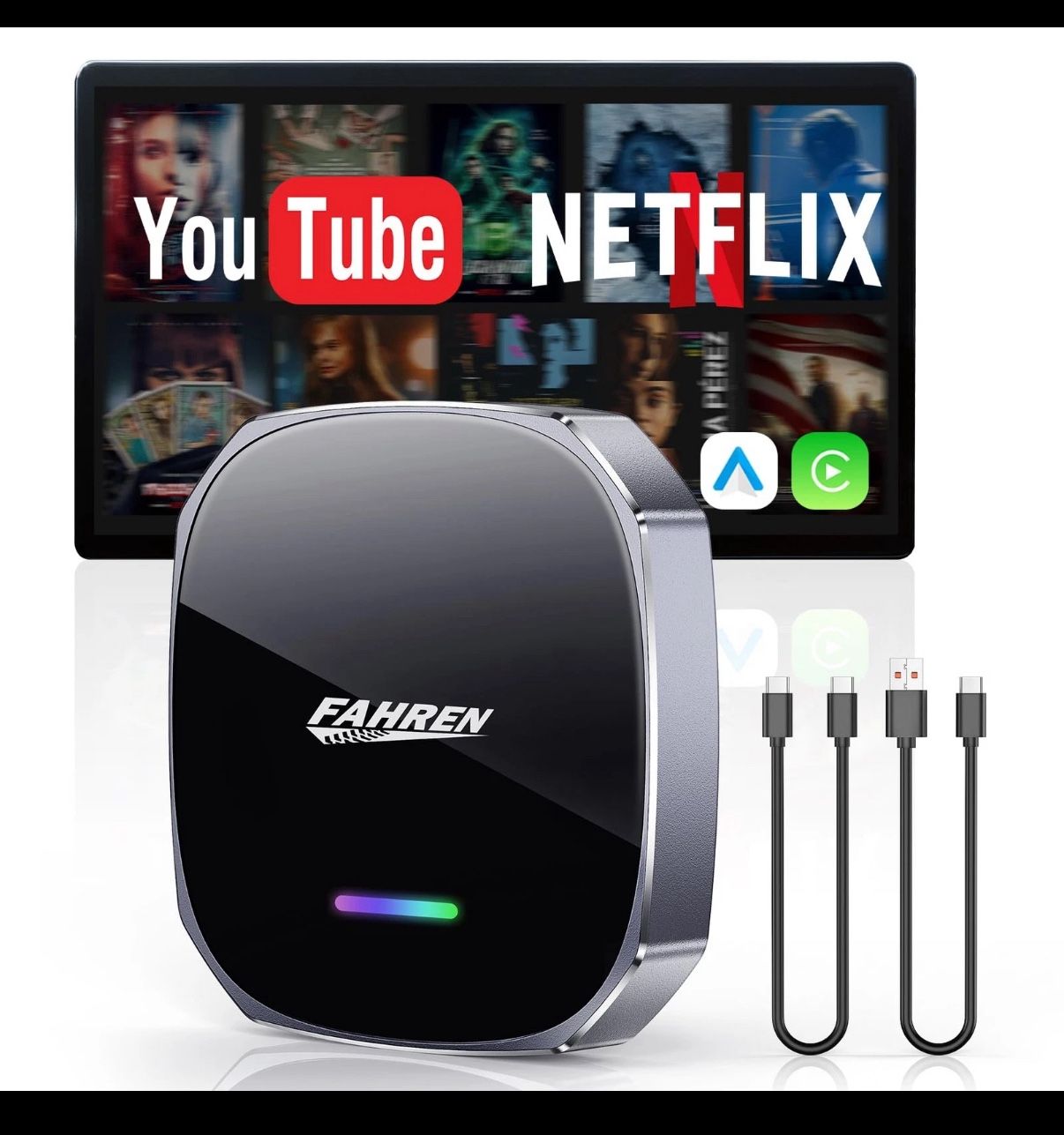 FAHREN Apple Wireless CarPlay Adapter for iPhone & Android Auto