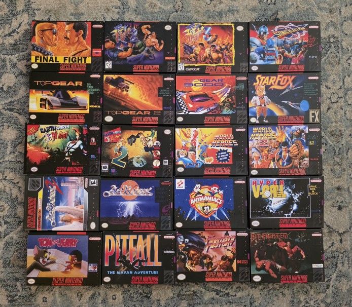 Lot 10 SNES Boxes. Nintendo. **READ**