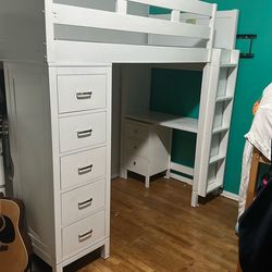 Twin Bunk Bed With Desk Under