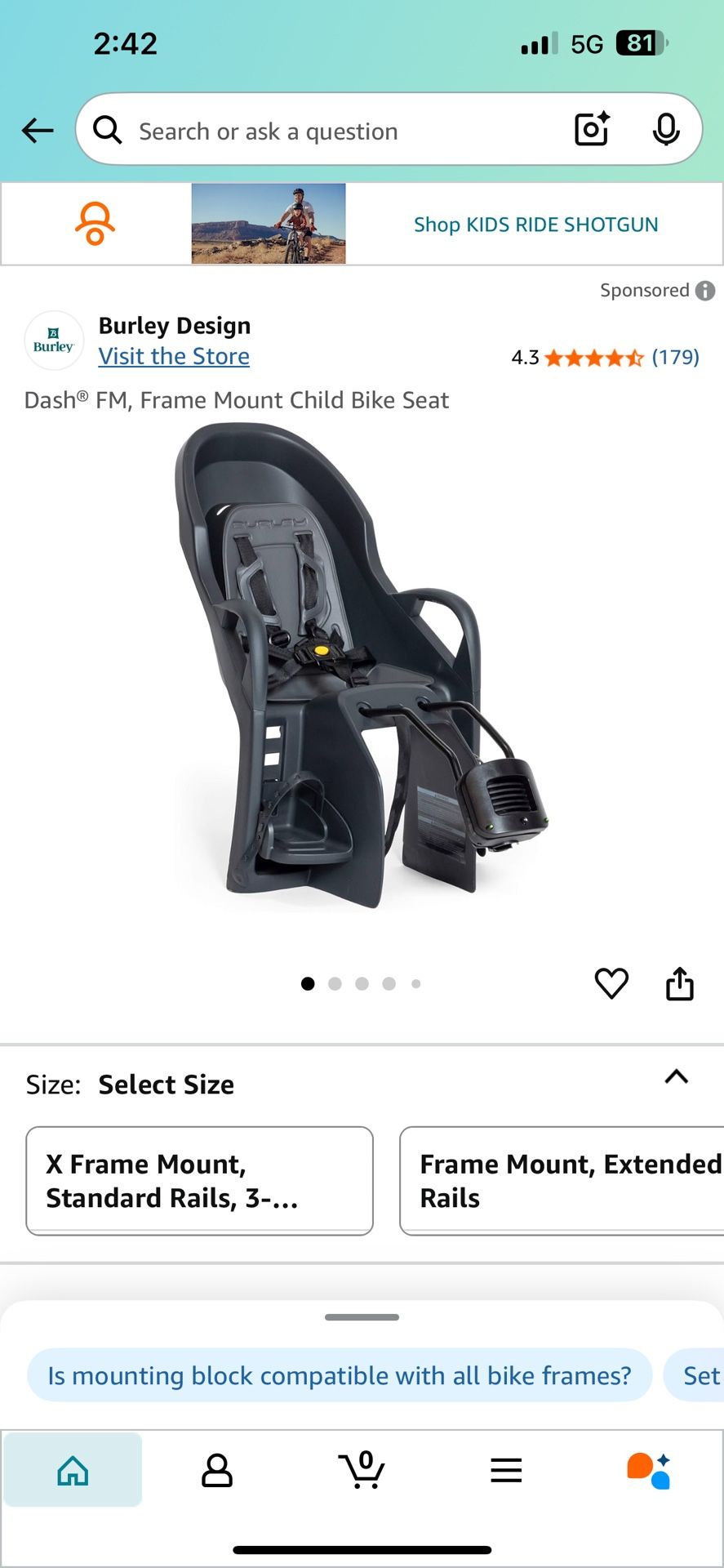 Burley Toddler Bike Seat