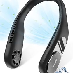 Portable Neck Fan, Ninetails 6000mAh Rechargeable Personal Fan, 360° Lightweight Wearable Fan, Low Noise 3 Speed Hands Free Fan, Hanging Headphone Des