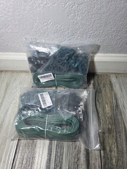 2X 60FT SPT-1 Christmas Electrical Wire with 8 pcs Female and Male Slip Plug Christmas Light SPT 1 Wire Weatherproof 18AWG 2-Conductor Wire for Xmas H