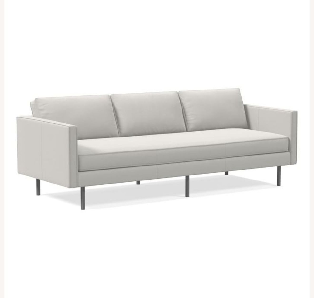 High End West Elm Axel Sierra Leather Sofa (89”) SNOW White- No Longer SOLD- Real Natural Leather