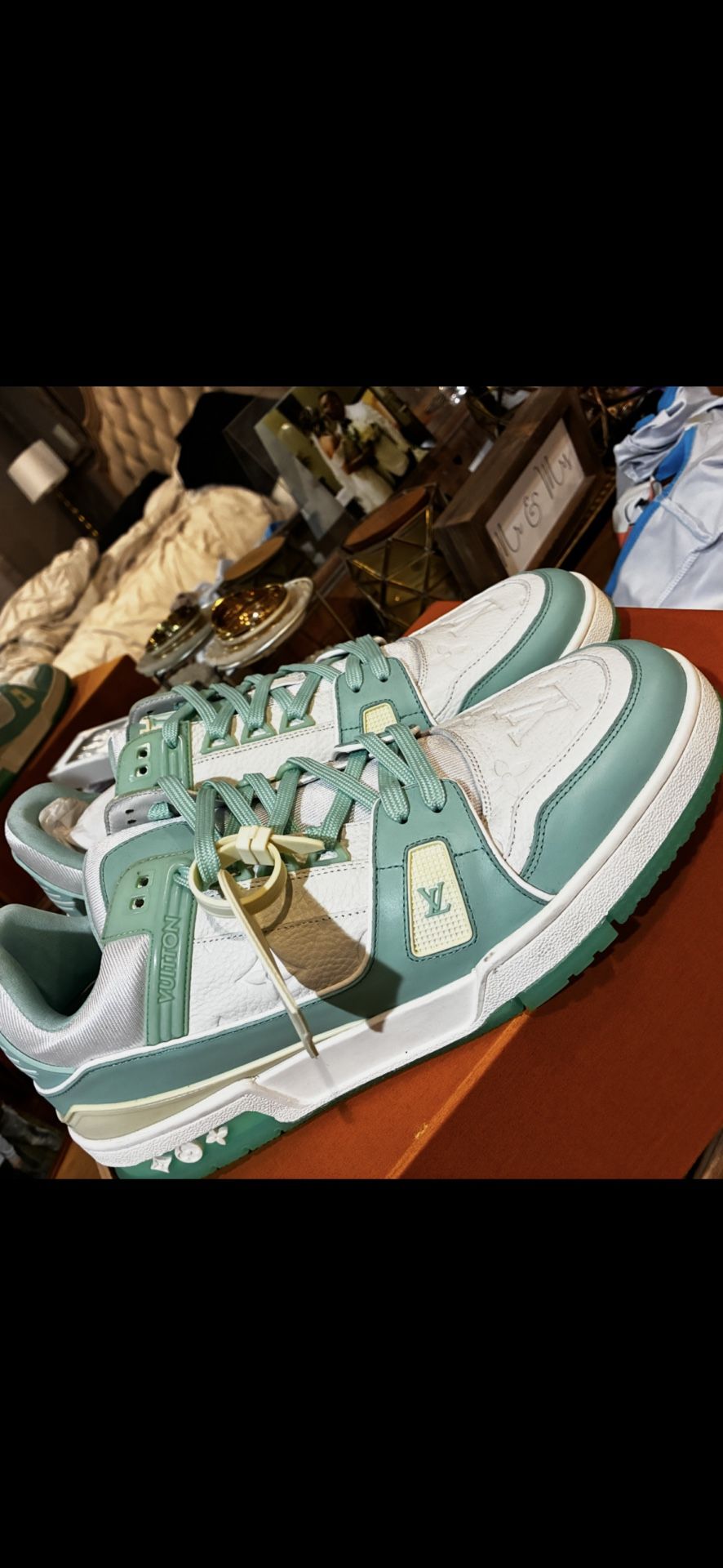 Louis Vuitton LV Trainer sneakers in a white and 