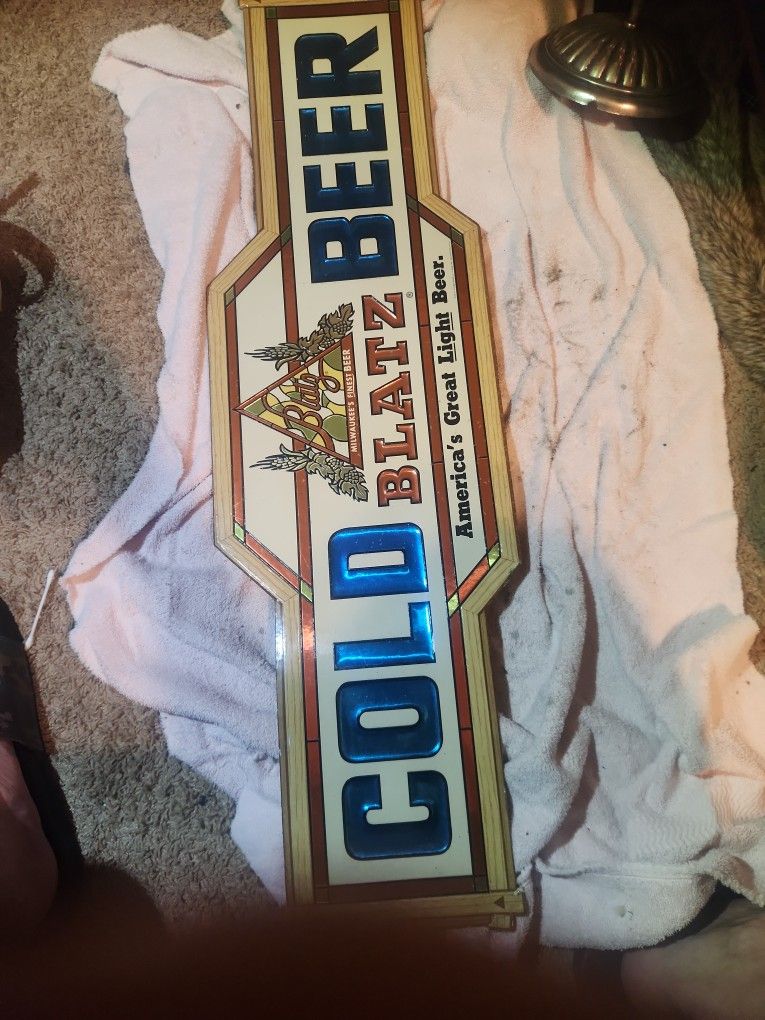 Blatz Antique Cold Beer Sign