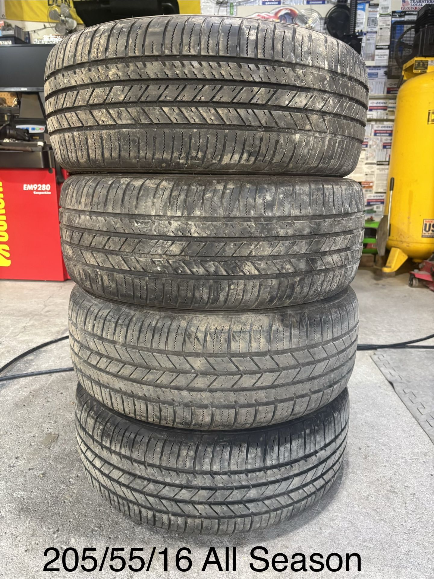 (4) - Like New 205/55/16 Green Max Optimum HP All Season Tires