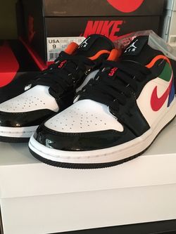 AIR JORDAN 1 LOW MULTI-COLOR BLACK TOE WOMEN’S SIZE 8 DEADSTOCK