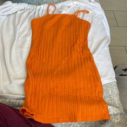 Orange Body Con Dress