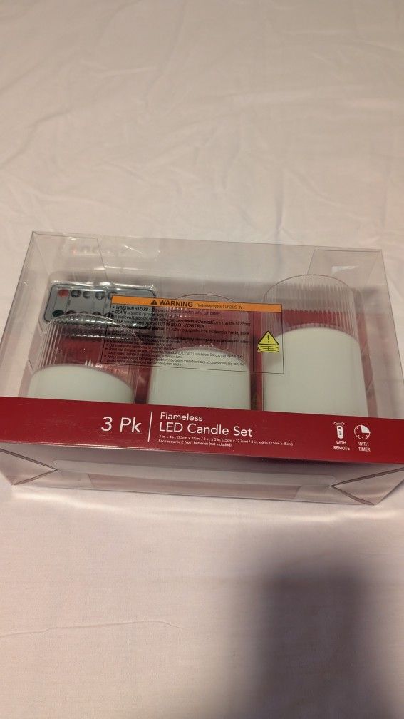 New Flameless Candle 3 Piece Set
