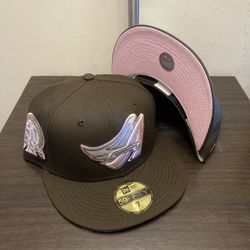 New Brown Angels New Era Hat Pink Uv