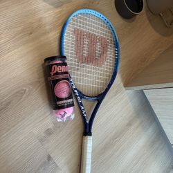 Wilson Tennis Racket + New Penn Championship Balls – Ready to Play