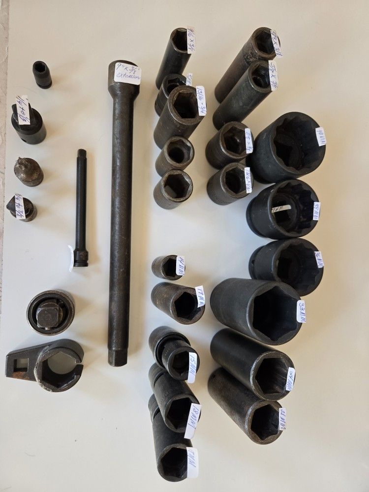 3/8 - 1/2 - 3/4 Impact Sockets
