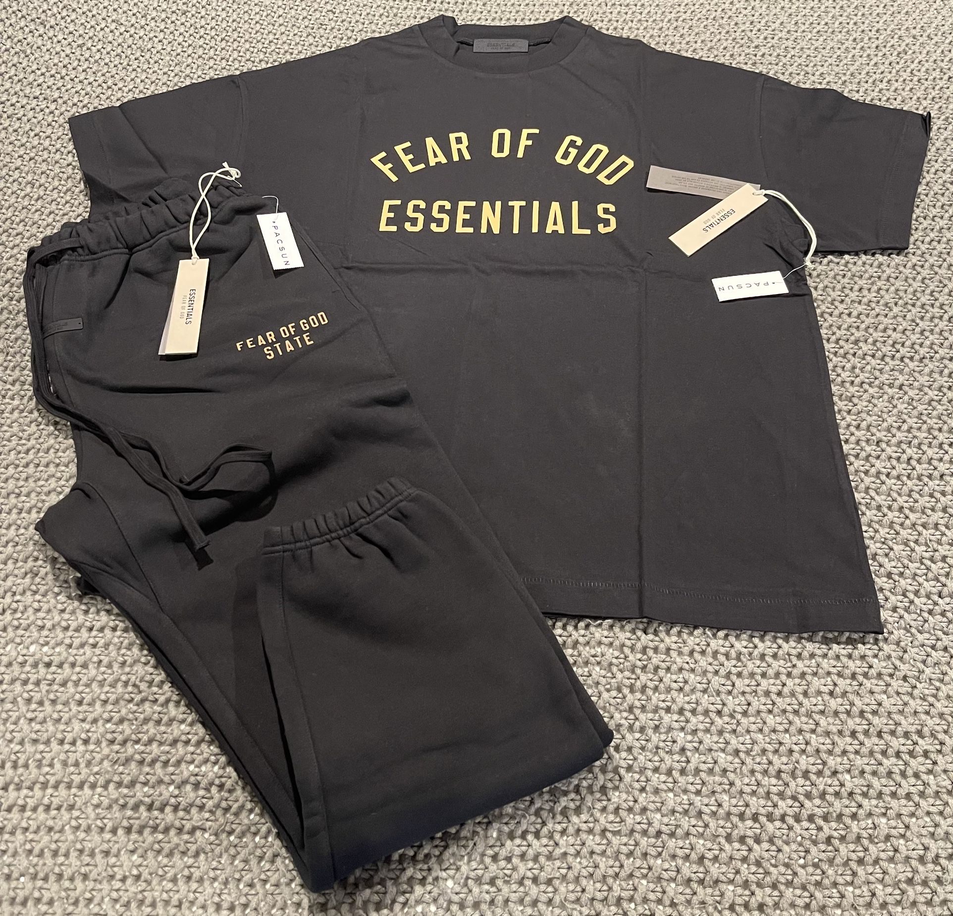 Fear Of God Essentials Black State 2 Piece Set FW24 In Medium