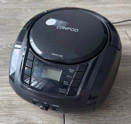 LONPOO LP-D03 Portable CD MP3 Player FM Radio USB AUX Tested Works Black